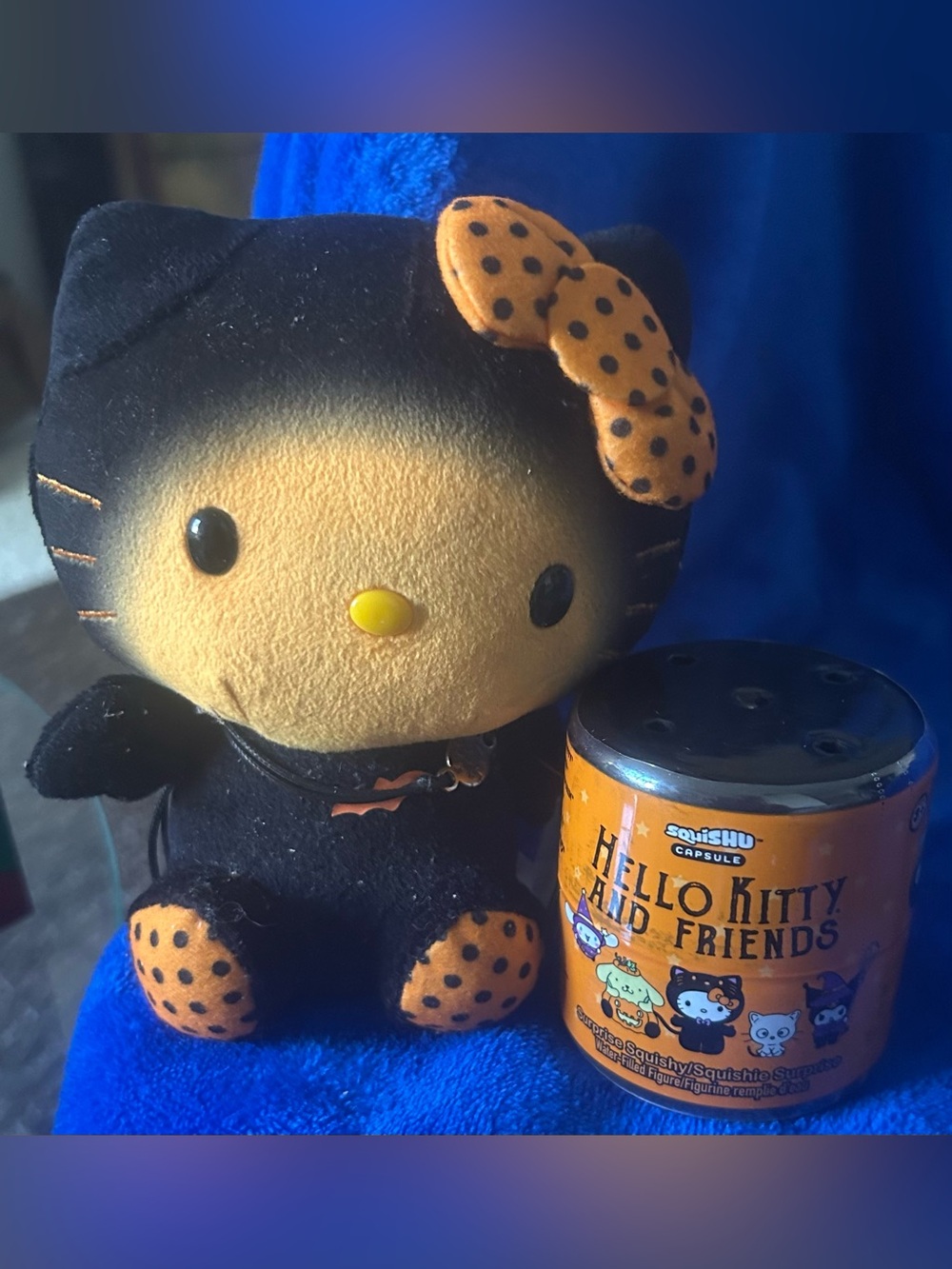 Ty Beanie Baby Hello Kitty Halloween Bat Plush & Hamee SquiSHU Halloween Capsule
